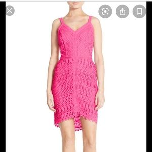 Adelyn Rae Lace High/Low Sheath Dress